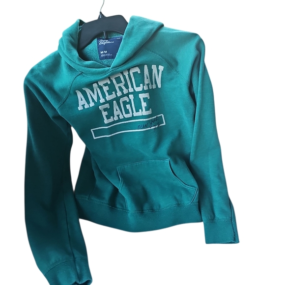 American Eagle Outfitters Women's Green Hoodie - Picture 3 of 5